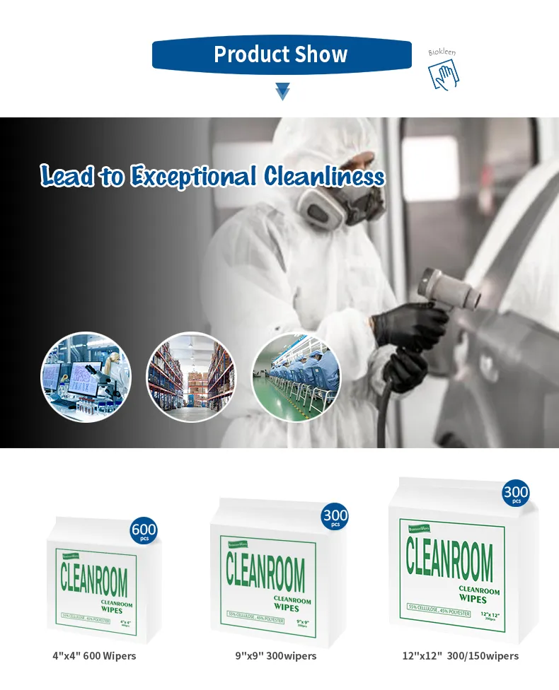 Best 9inch 110g Clean High Quality Class 100 Laser Sealed Lint Free 100%Polyester Cloth Cleanroom Wiper for PCB Cleaning