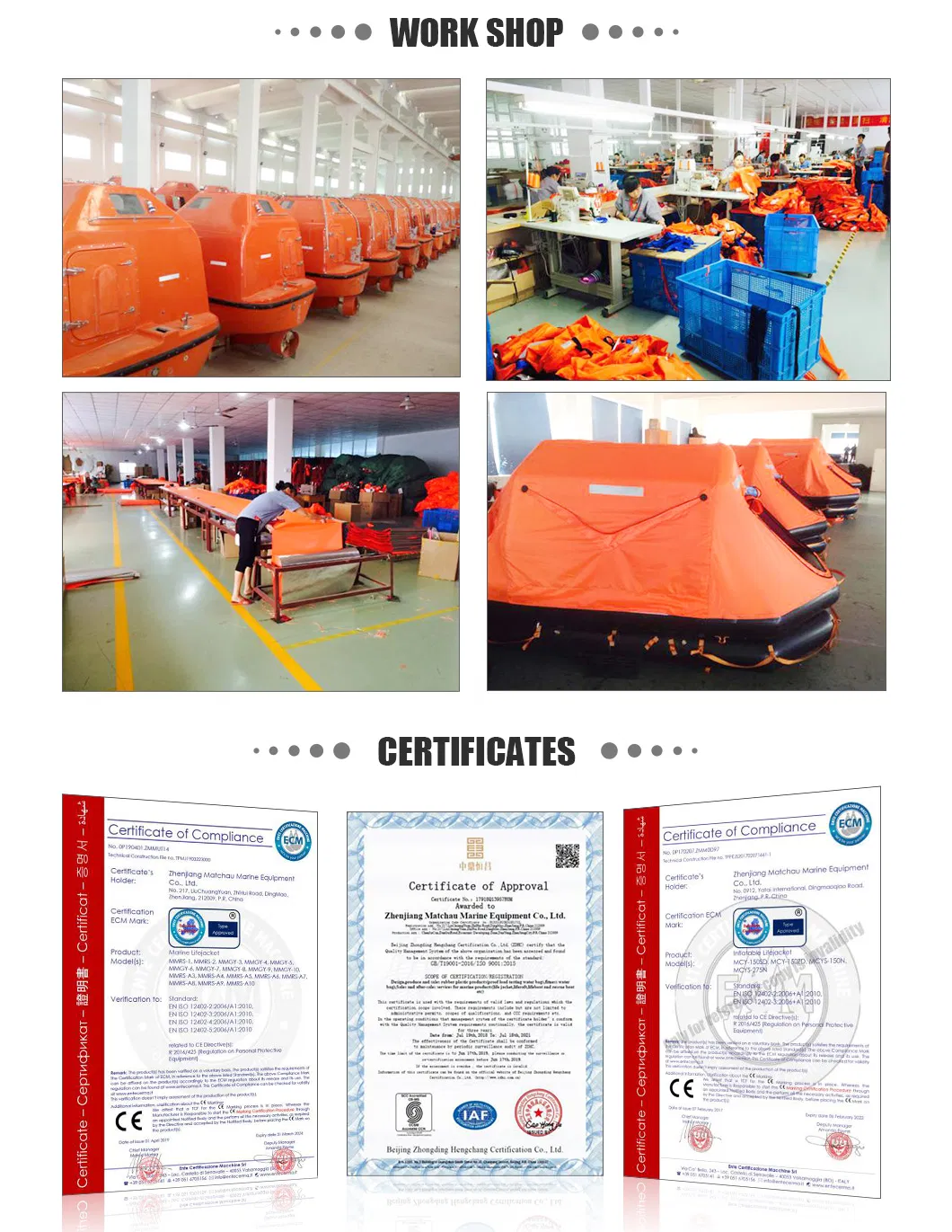 China Manufacturer Cheap Liferaft and Lifeboat Emergency Drinking Water Rations
