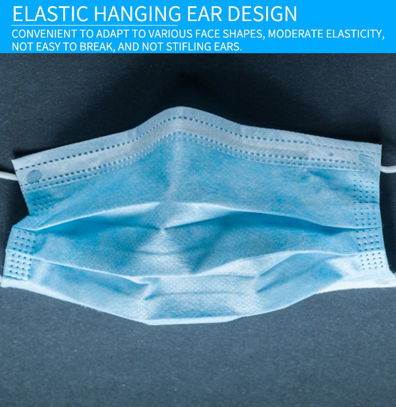 Disposable Non-Woven Face Mask with Elastic Ear-Loops