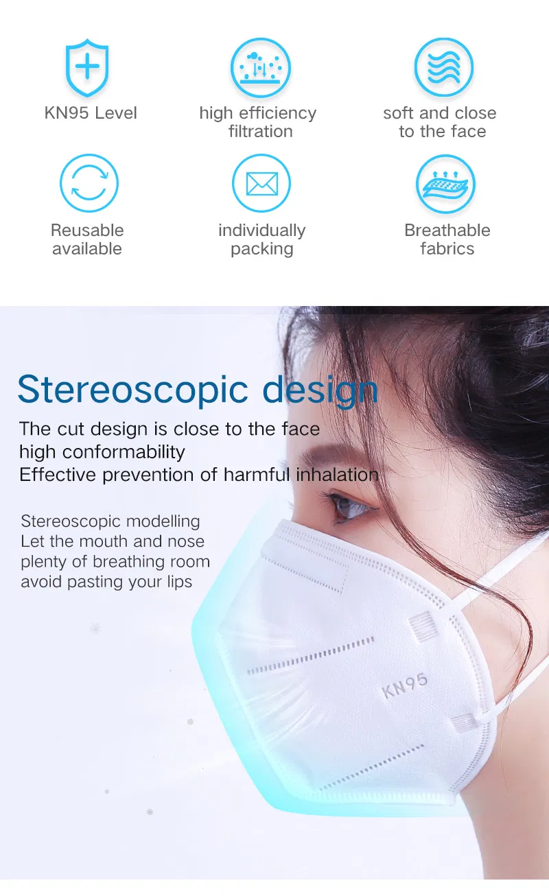 Excellent Breathe Freely Chinese Supplier Quality Anti Pollution Carbon Filter Face Mask GB2626 Kn95 Passed
