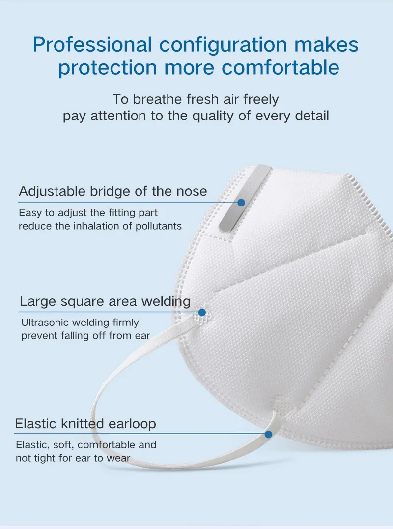 Excellent Breathe Freely Chinese Supplier Quality Anti Pollution Carbon Filter Face Mask GB2626 Kn95 Passed