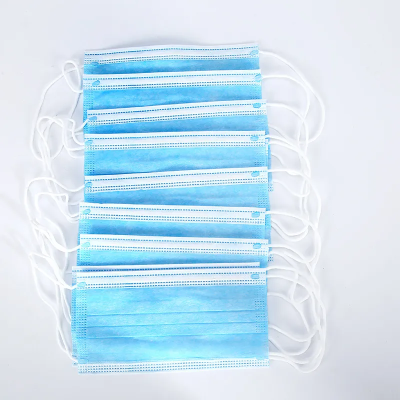 Face Mask 3 Layers Protective Blue and White Disposable Masks