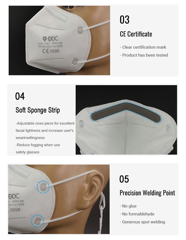 in Stock Faceshield Melt Blown Respirator Filtering Mascherine Mascara FFP3 Without Valve