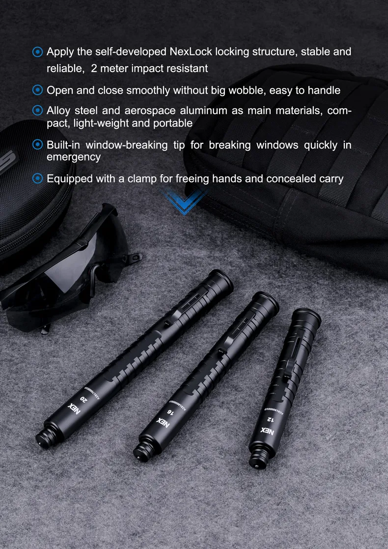Nex Walker N12 Inch Mini Size Baton Concealed Carry Detective Use Baton