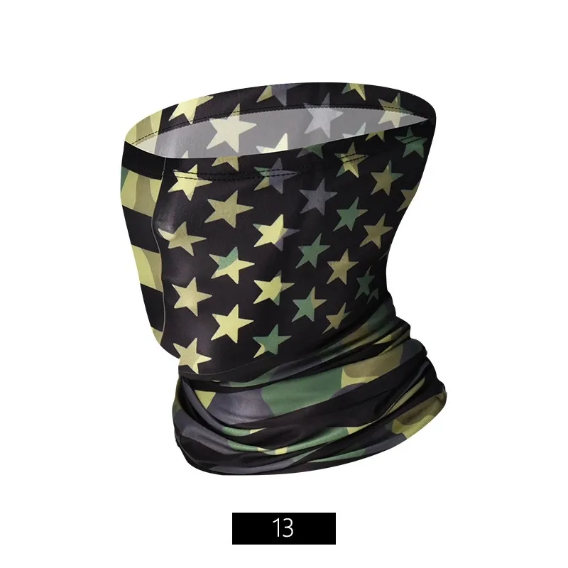Printed Outdoor Cycling Hanging Mask Sports Mask Ice Silk Neck Cover Hang Ear Triangle Face Mask Tube Masks
