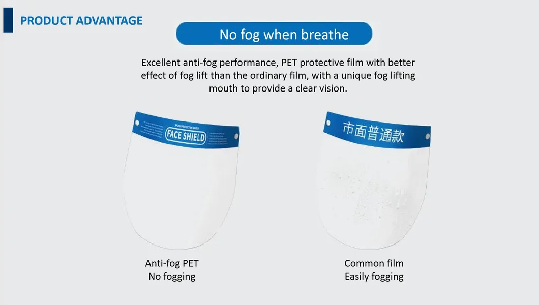 Protect Your Face Eye Mouth Anti-Fog Prevention Protective Shield Reusable Eco Clear Pet with Certificates