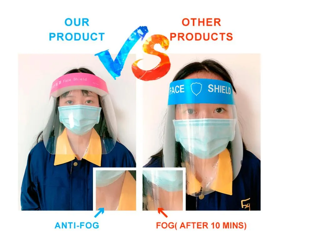Protect Your Face Eye Mouth Anti-Fog Prevention Protective Shield Reusable Eco Clear Pet with Certificates