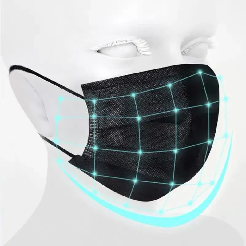 Protective Safety Inspection Oral Dental Non-Woven Three-Layer Dust Mask Disposable Masks for Children and Adults, with Earlobe Lace