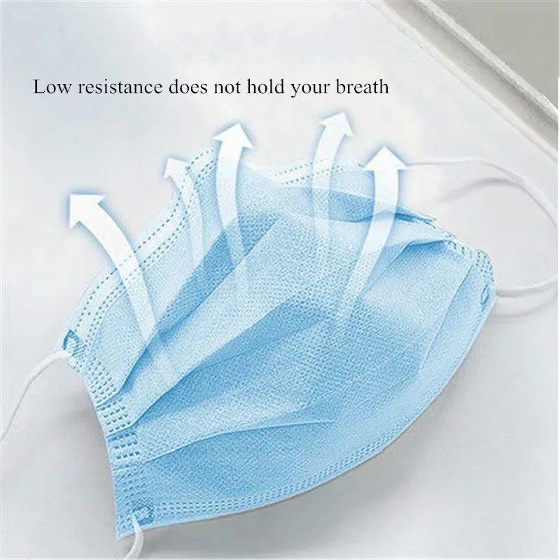 Protective Safety Inspection Oral Dental Non-Woven Three-Layer Dust Mask Disposable Masks for Children and Adults, with Earlobe Lace