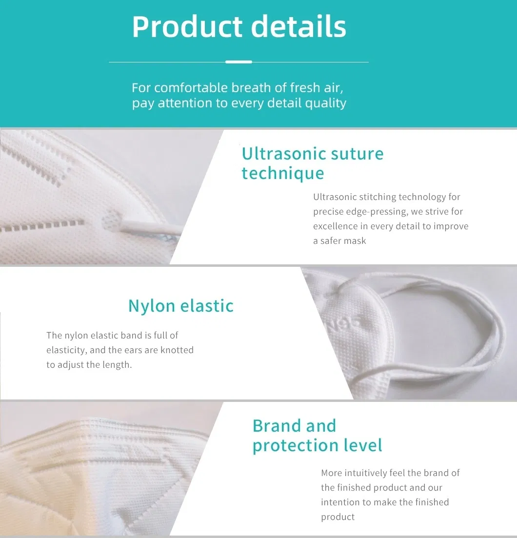 Wholesale En 149: 2001 KN95 FFP2 Disposable Protective Dust Respirator 5 Ply Non-Woven Facial Face Mask